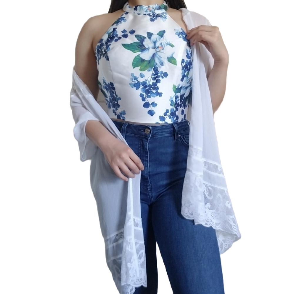 Floral Halter Crop Top